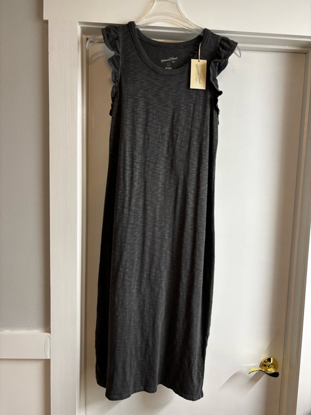 Universal Thread Black Ruffle Sleeve Midi Dress